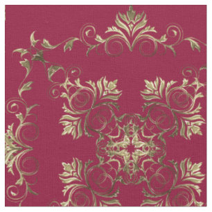 Guld- Burgundy Baroque. Tyg