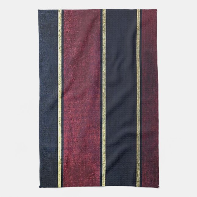 Guld Burgundy Black Rand Kitchen Hand Towel Kökshandduk (Vertikal)