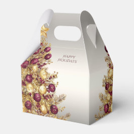 Guld Burgundy Julgran Helgdag Gift Box Presentaskar