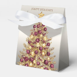 Guld Burgundy Julgran Helgdag Gift Box Presentaskar