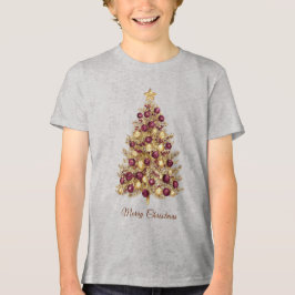 Guld Burgundy Julgran Helgdag T Shirt