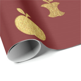 Guld Burgundy Metallic Apple Fruit Crimson Srap Presentpapper
