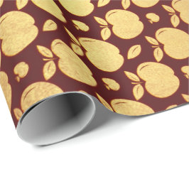 Guld Burgundy Red Vin Metallic Apple Bordeaux Presentpapper