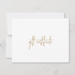 Guld Business Gift Certificate för enkel Elegant