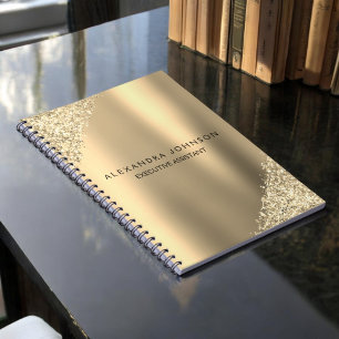 Guld Business Professionell Gnistra Glitter Anteckningsbok