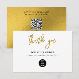 Guld Business Tack Logotyp Social Media Kort