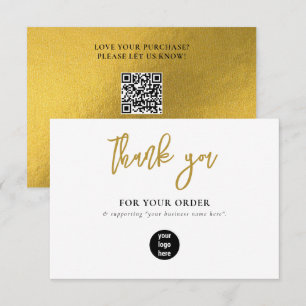 Guld Business Tack Logotyp Social Media Kort