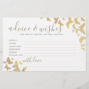 Guld Butterflies Advice Game Möhippa Brevpapper