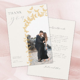 Guld Butterflies Boho Photo Arch Bröllop Photo Tack Kort