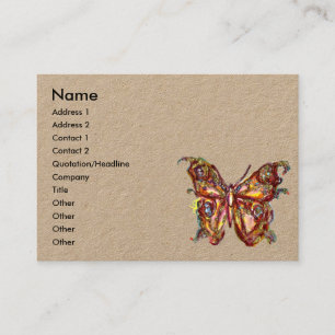 GULD BUTTERFLIGEN I BLUE Kraft Papper Visitkort