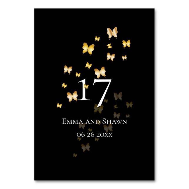 Guld Butterfly Bordsnummer (Framsidan)