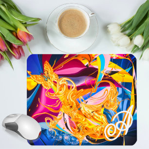 Guld Butterfly Bright Monogram Liquid Abstrakt Musmatta