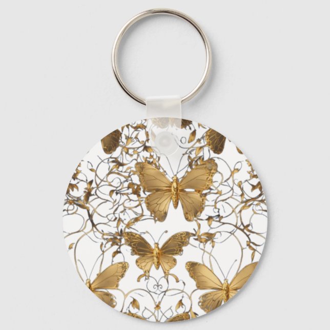 Guld Butterfly Dekorativ kudde: Nyckelring (Framsida)