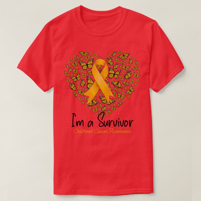 Guld Butterfly Heart Jag är en Survivor Childnatur T Shirt (Design framsida)