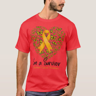 Guld Butterfly Heart Jag är en Survivor Childnatur T Shirt