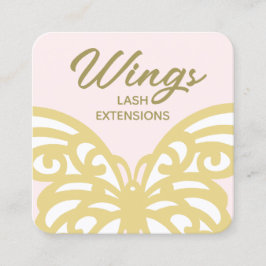 Guld Butterfly Modern Beauty Gult Modern Rosa Fyrkantigt Visitkort