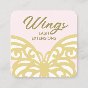 Guld Butterfly Modern Beauty Gult Modern Rosa Fyrkantigt Visitkort