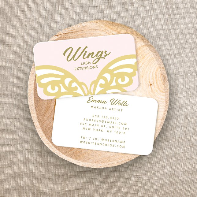 Guld Butterfly Modern Beauty Gult Modern Rosa Visitkort (Skapare uppladdad)