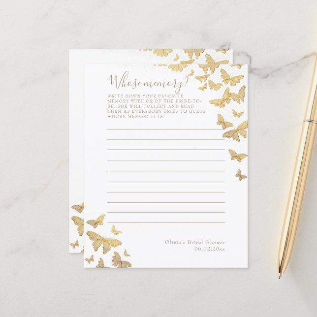 Guld Butterfly-Möhippa vars minnesspel (Fram/Back In Situ)