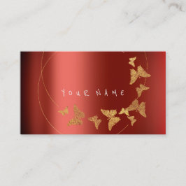 Guld Butterfly Red Influencer BLOGGARE WRITER Visitkort