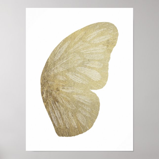 Guld Butterfly Vinge Illustration Poster (Framsidan)