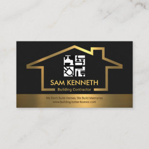 Guld Byggnad Ram Handyman Construction Verktyg Visitkort