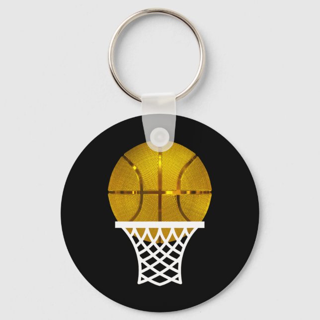 Guld Bysketbyll Trophy MVP Graphic Tee För manar W Nyckelring (Framsida)