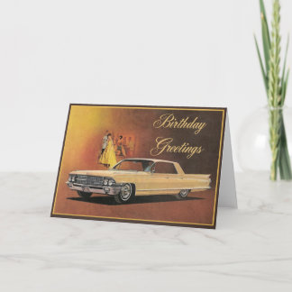 Guld Cadillac Elegant Birthday Card Kort
