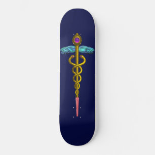 GULD CADUCEUS Blue Skateboard Bräda 20 Cm