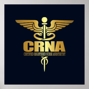 Guld- Caduceus (CRNA) Poster