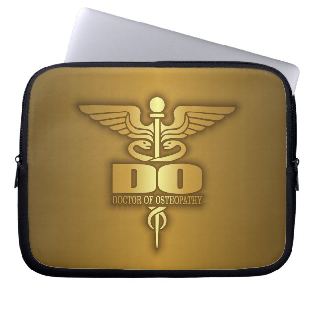 Guld Caduceus (DO) Laptop Sleeve (Framsidan)