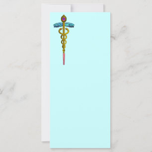 GULD CADUCEUS Grönt för medicinsk symbol Blue Lila