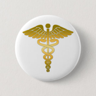 Guld- Caduceus Knapp