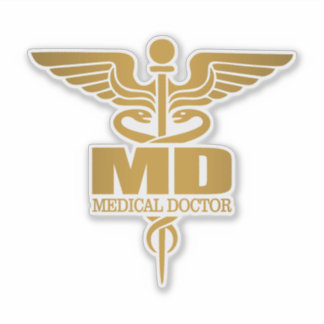 Guld Caduceus (MD) Klistermärken