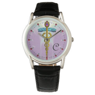 GULD CADUCEUS MED CELTIC KNOTS MONOGRAM Lilac Armbandsur