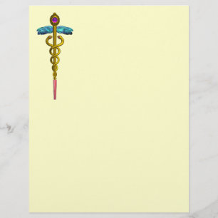 GULD CADUCEUS MEDICAL SYMBOL