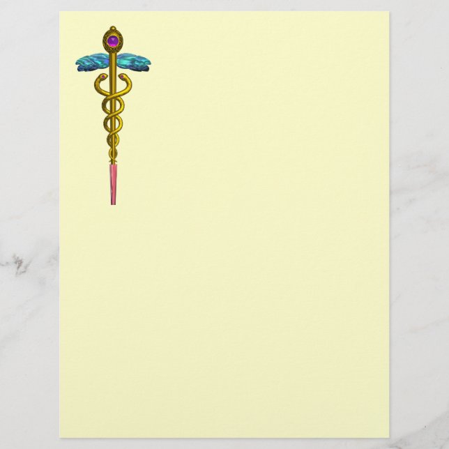 GULD CADUCEUS MEDICAL SYMBOL (Framsida)