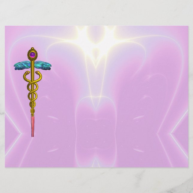 GULD CADUCEUS MEDICAL SYMBOL (Framsida)