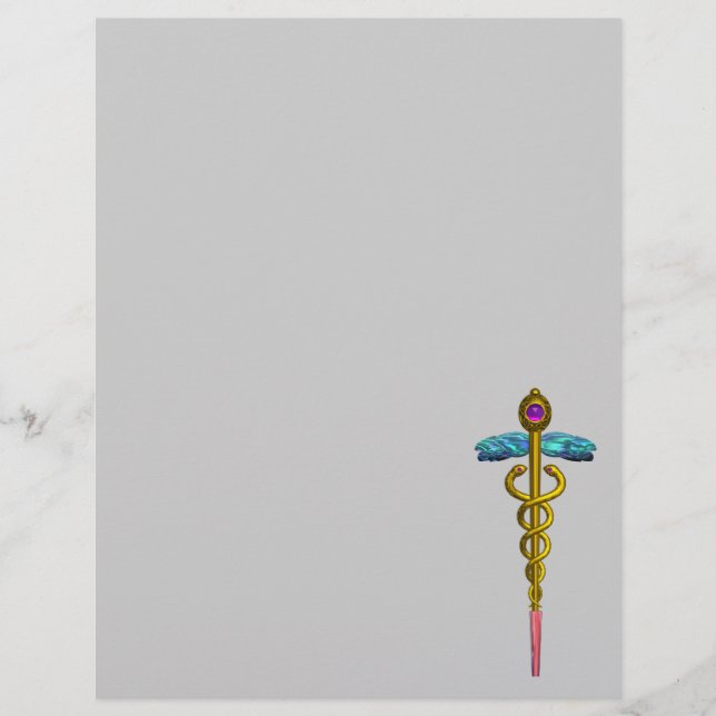 GULD CADUCEUS MEDICAL SYMBOL (Framsida)
