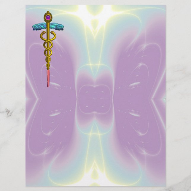 GULD CADUCEUS MEDICAL SYMBOL (Framsida)