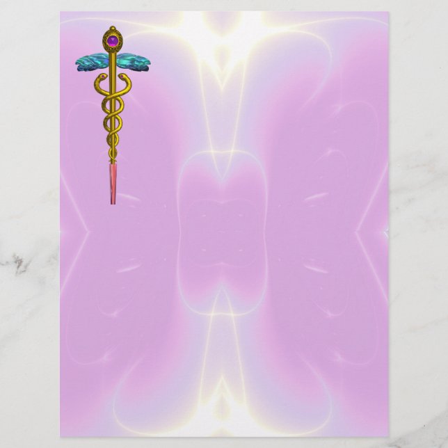 GULD CADUCEUS MEDICAL SYMBOL (Framsida)