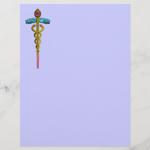 GULD CADUCEUS MEDICAL SYMBOL