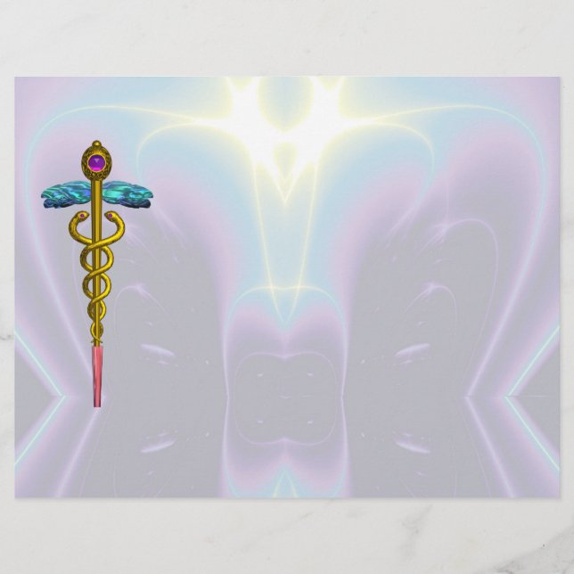 GULD CADUCEUS MEDICAL SYMBOL (Framsida)