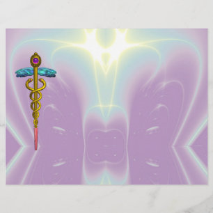 GULD CADUCEUS MEDICAL SYMBOL