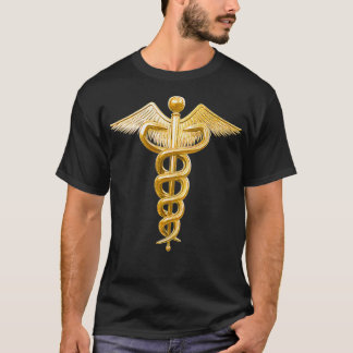 Guld Caduceus Medical Symbol  T Shirt