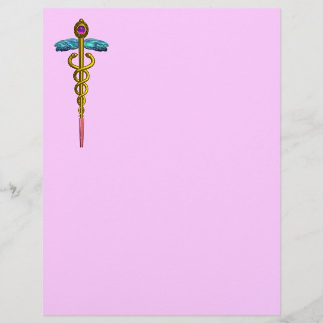 GULD CADUCEUS MEDICINSKT SYMBOL (Framsida)