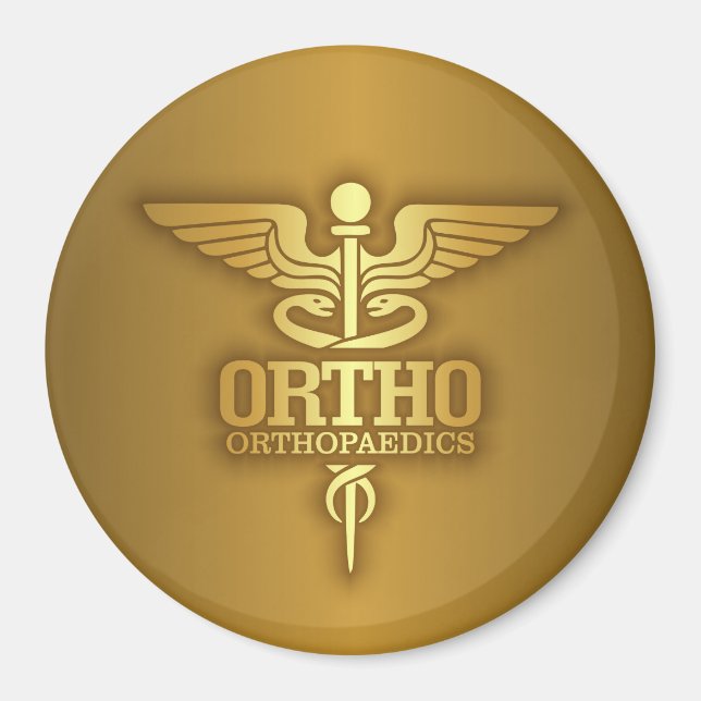 Guld Caduceus (ORTHO) Magnet (Framsidan)