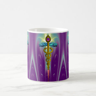 GULD CADUCEUS , pulserande lila ametyst Kaffemugg