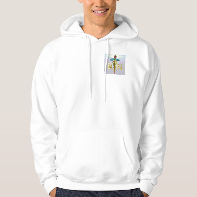 GULD CADUCEUS REGISTRERAD NURSE SYMBOL,Teal White Munkjacka (Framsida)