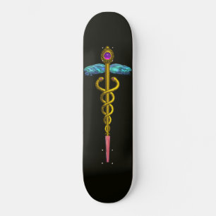 GULD CADUCEUS,svart Skateboard Bräda 21,5 Cm